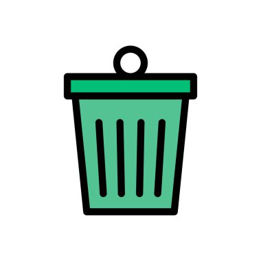 Çöp vektörü düz renk simgesi
