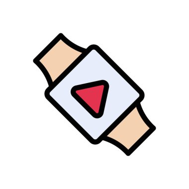 video vektörü düz renk simgesi