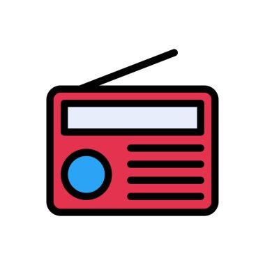 anten vektörü düz renk simgesi