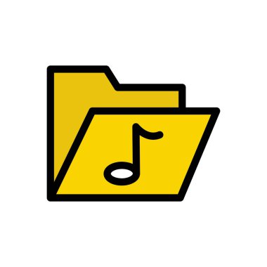 müzik vektörü düz renk simgesi