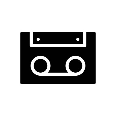 kaset vektör kabartması düz simge