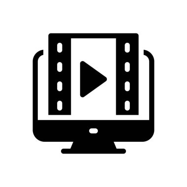 video vektör düz simge