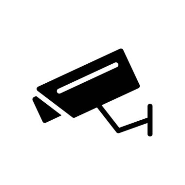 Güvenlik vektörü glyph düz simgesi