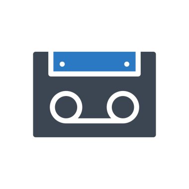 kaset vektör kabartma renk simgesi