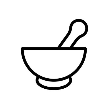 pestle vektör ince çizgi simgesi