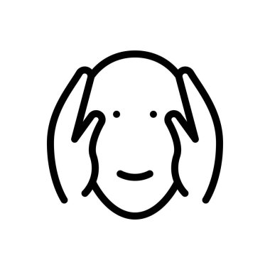 yüz vektörü ince çizgi simgesi