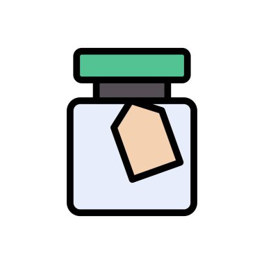 kavanoz vektörü düz renk simgesi