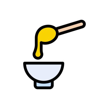 kaşık vektörü düz renk simgesi