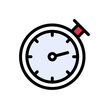 Kronometre vektörü düz renk simgesi