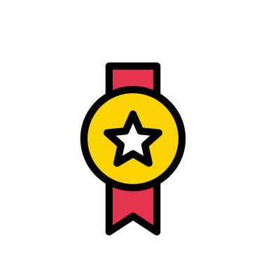 madalya vektörü düz renk simgesi