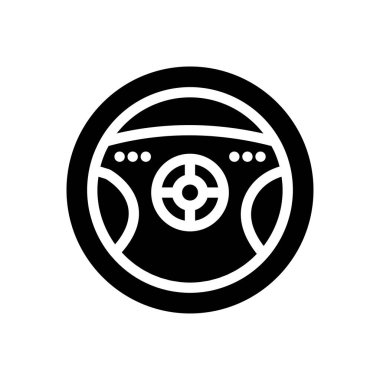 sürücü vektörü glyph düz simgesi