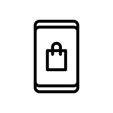 mobil vektör ince çizgi simgesi