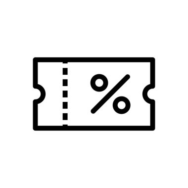 bilet vektörü ince çizgi simgesi
