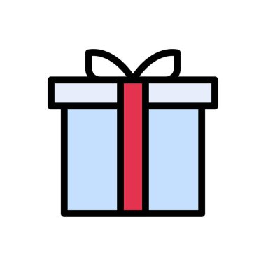 hediye vektörü düz renk simgesi
