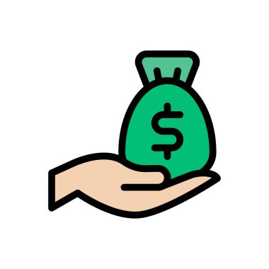 Dolar vektörü düz renk simgesi