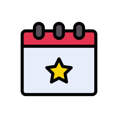 tarih vektörü düz renk simgesi