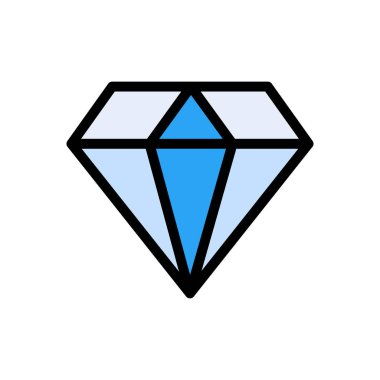 mücevher vektörü düz renk simgesi