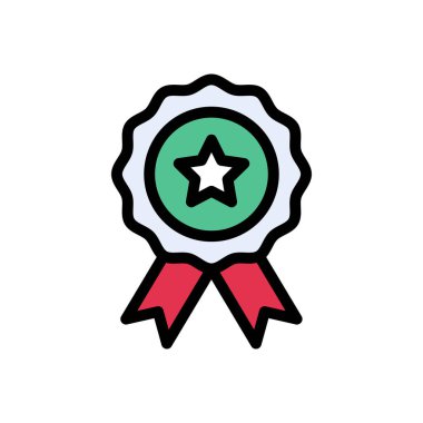 rozet vektörü düz renk simgesi