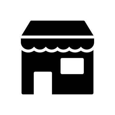 dükkan vektörü simgesi düz simgesi