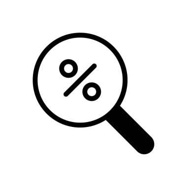yüzde vektör glyph düz simgesi