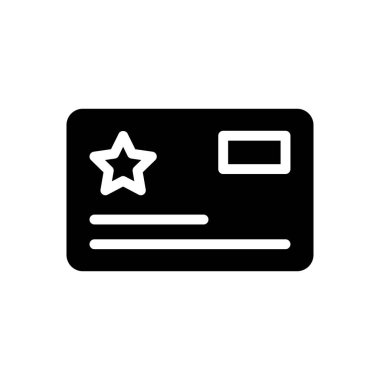 kredi vektörü glyph düz simgesi