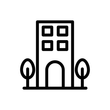 ofis vektörü ince çizgi simgesi