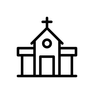 Kilise vektörü ince çizgi simgesi