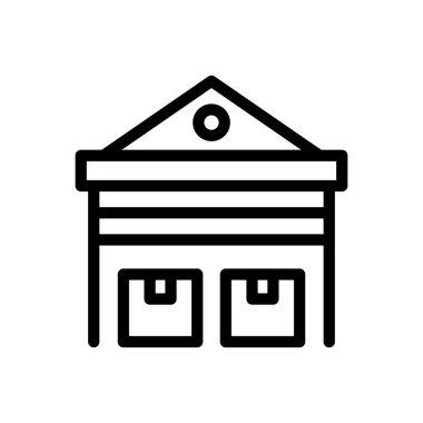 Fabrika vektör ince çizgi simgesi