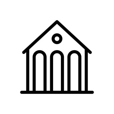 bank vektörü ince çizgi simgesi