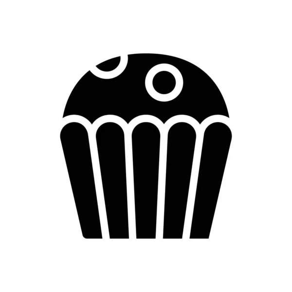 Muffin Vektorový Glyf Plochá Ikona — Stockový vektor