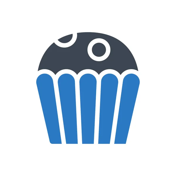 Muffin Vecteur Glyphe Icône Couleur — Image vectorielle