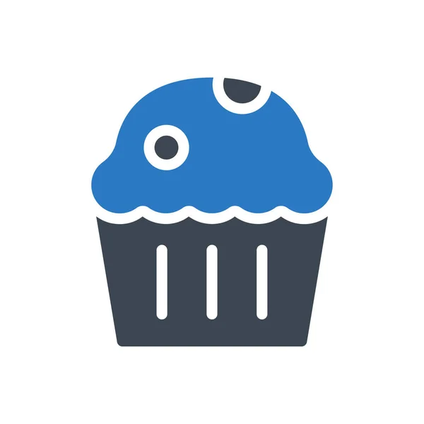 Muffin Vector Glyph Color Icon — Stockvektor