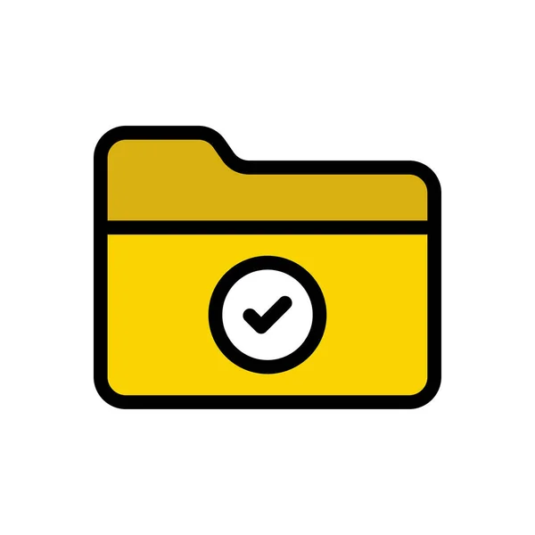 Checked Vector Glyph Flat Icon — Stock Vector