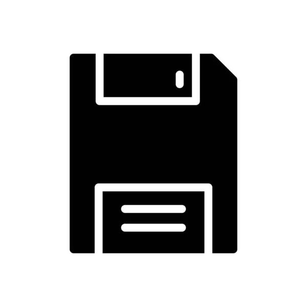 Diskette Vector Glyph Platte Pictogram — Stockvector
