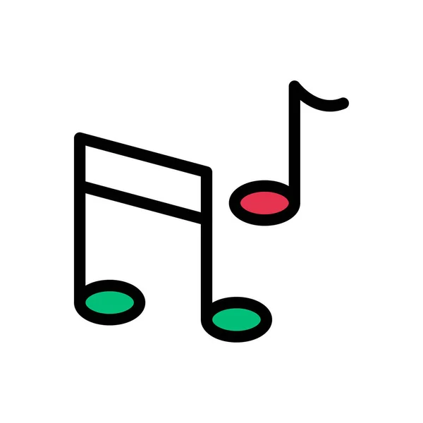 Melodie Vektor Flache Farbe Symbol — Stockvektor