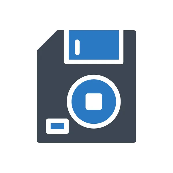 Diskette Vector Glyph Kleur Pictogram — Stockvector