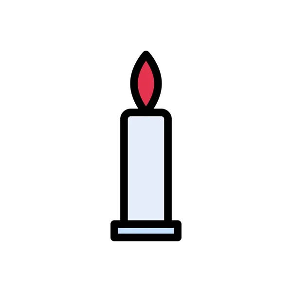 Flame Vector Flat Color Icon — 스톡 벡터