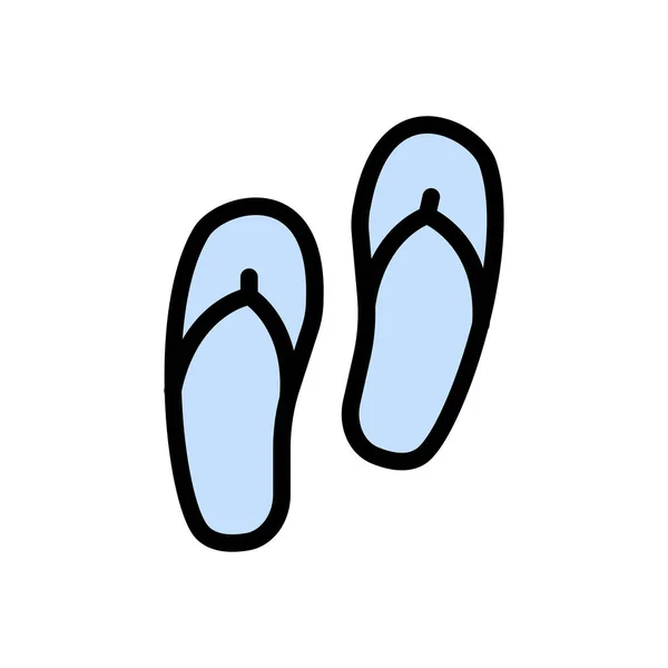 Sandal Vector Flat Color Icon — Stock Vector
