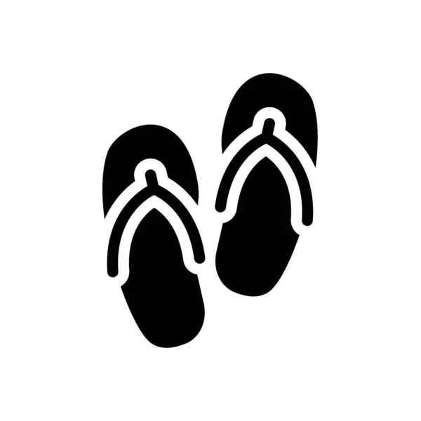Sandal Vektor Glyf Platt Ikon — Stock vektor