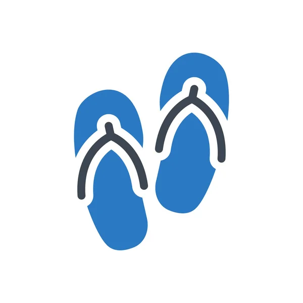 Sandal Vector Glyph Color Icon — Stock Vector
