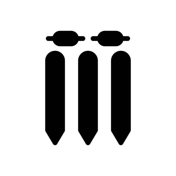 Wicket Vektor Glyphen Flaches Symbol — Stockvektor