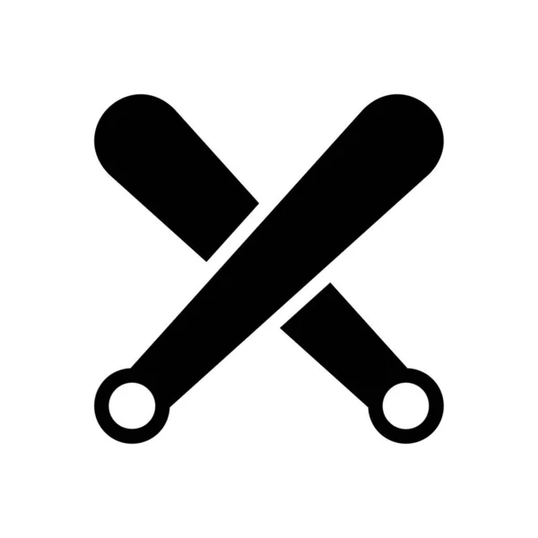 Baseball Vektor Glyphen Flaches Symbol — Stockvektor