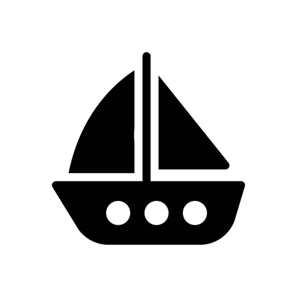 Σκάφος Διάνυσμα Glyph Επίπεδη Εικονίδιο — Διανυσματικό Αρχείο