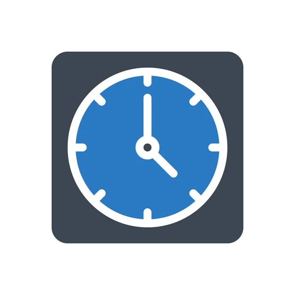 Clock Vector Glyph Color Icon — Stock Vector