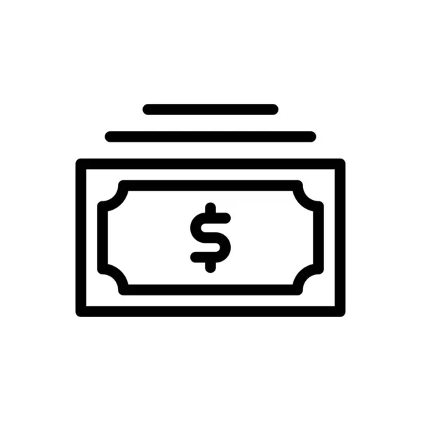 Cash Vector Dunne Lijn Pictogram — Stockvector