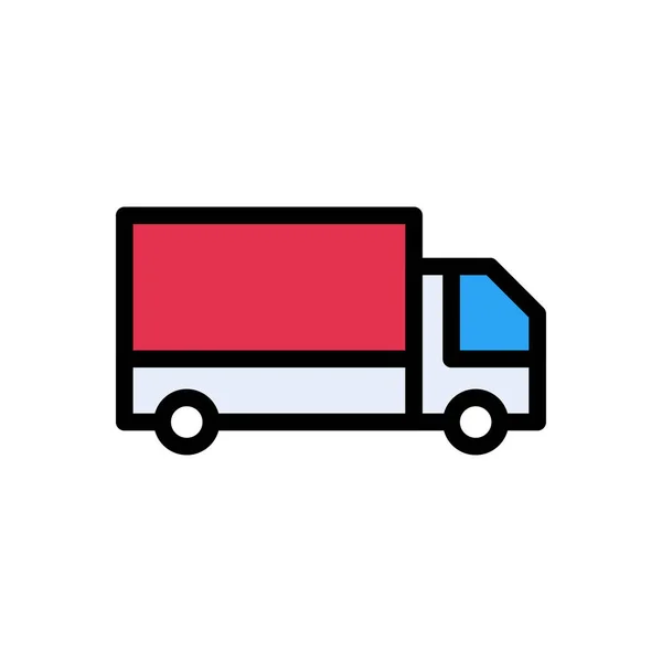 Camion Vecteur Plat Icône Couleur — Image vectorielle