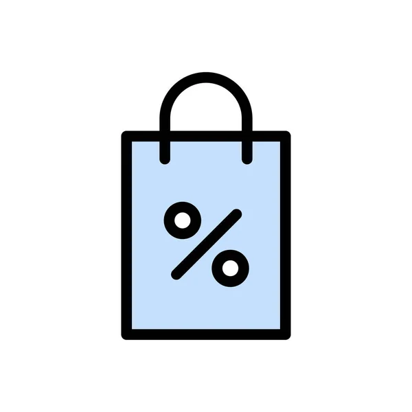 Vector Compras Icono Color Plano — Vector de stock