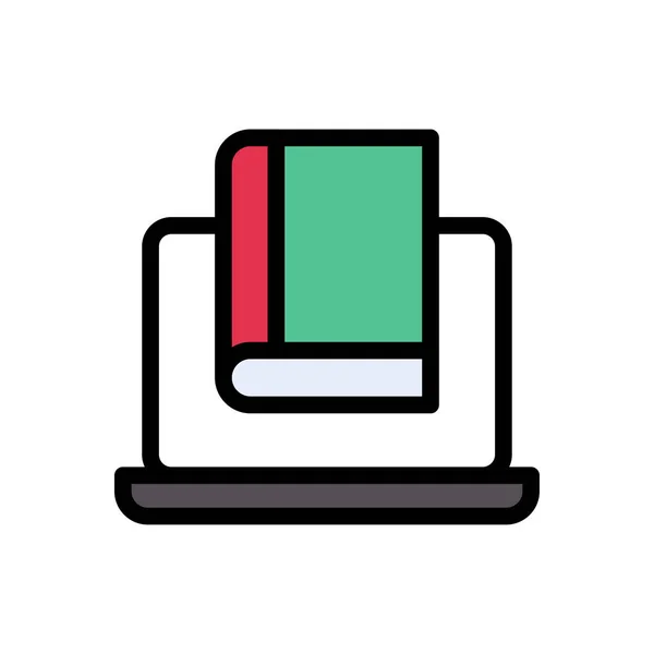 Bibliotheek Vector Platte Kleur Pictogram — Stockvector