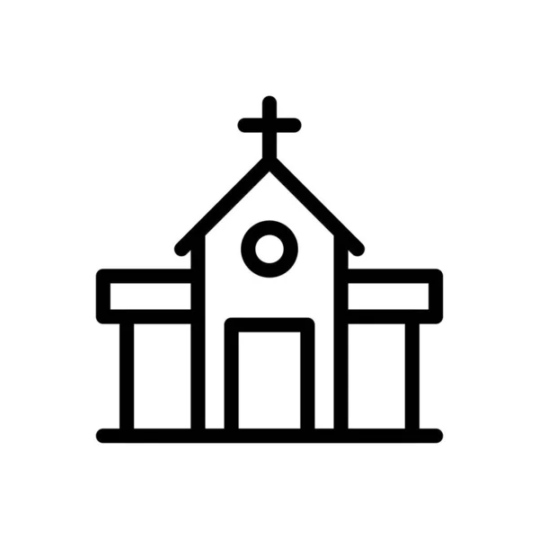 Church Vector Thin Line Icon — Stock Vector