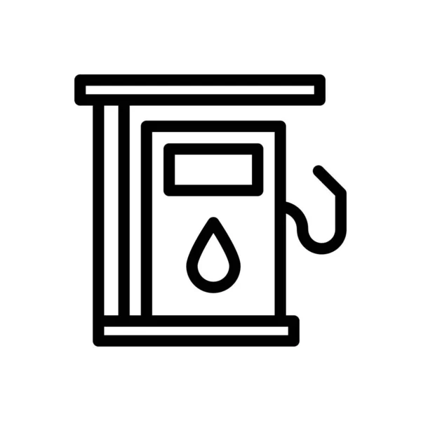 Benzine Vector Dunne Lijn Pictogram — Stockvector